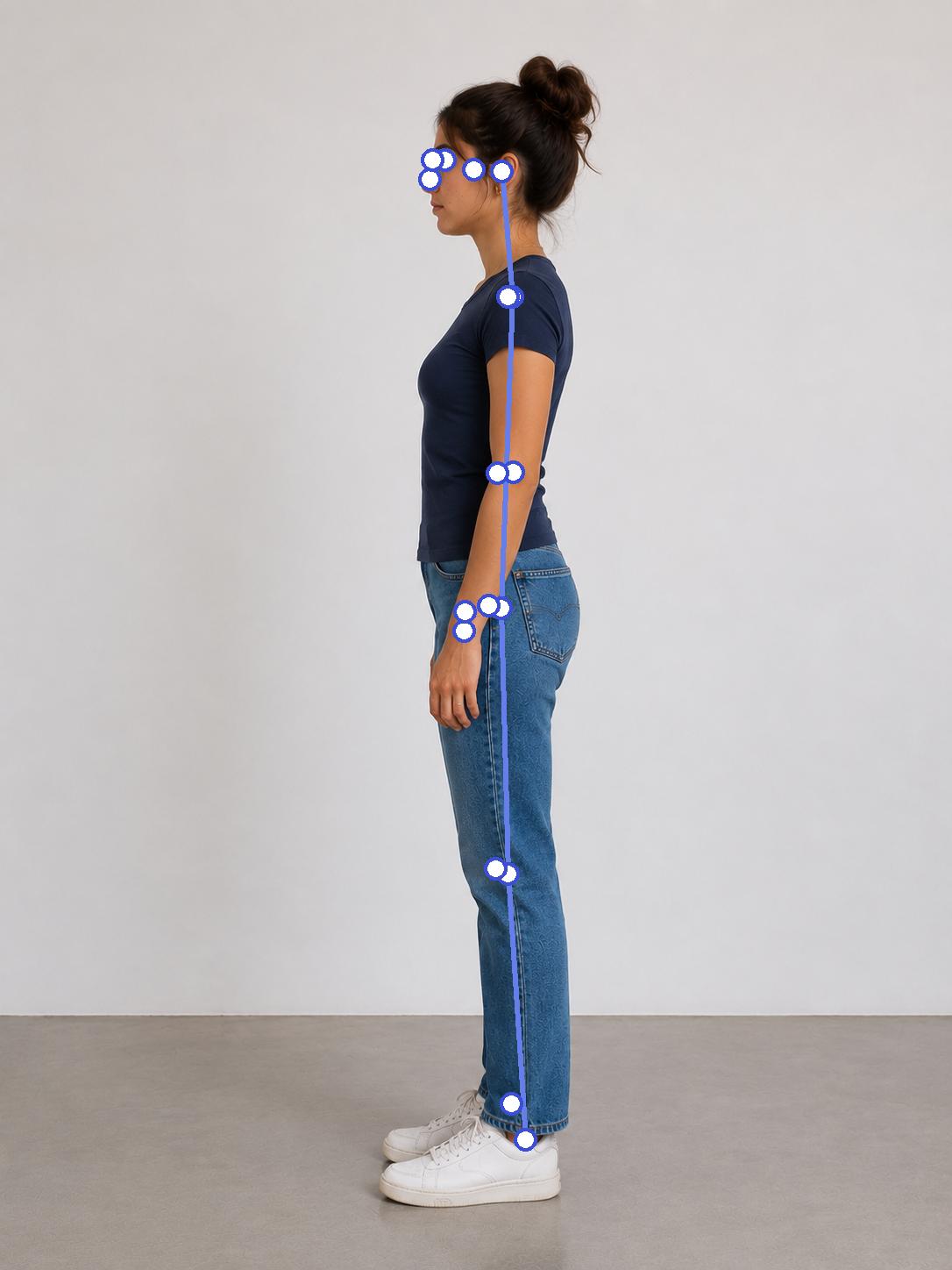 Side view with detected pose landmarks