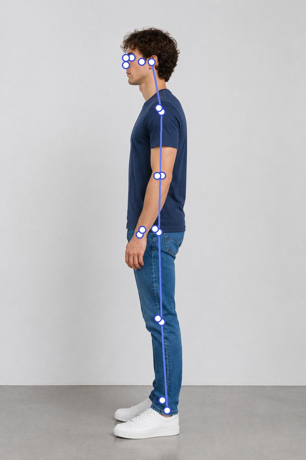 Side view with detected pose landmarks